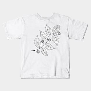 Leaves and Pods in Ink Kids T-Shirt